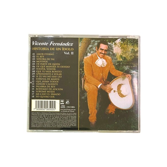Vincente Fernandez CD Historia De Un Idolo Vol 2 (2002 Sony) VG+ 18 Songs - Picture 3 of 6